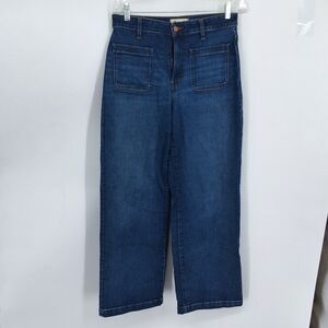 Madewell Dark Blue High-Rise Wide-Leg Jeans